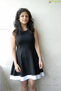 Supriya in Black Sleeveless Frock