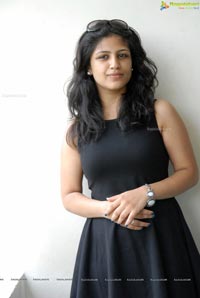 Supriya in Black Sleeveless Frock