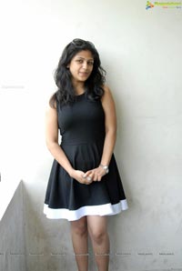 Supriya in Black Sleeveless Frock