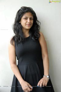 Supriya in Black Sleeveless Frock