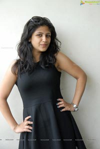 Supriya in Black Sleeveless Frock