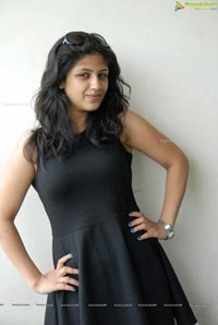 Supriya in Black Sleeveless Frock