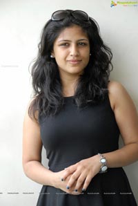 Supriya in Black Sleeveless Frock