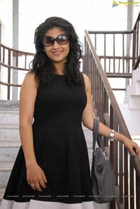 Supriya in Black Sleeveless Frock