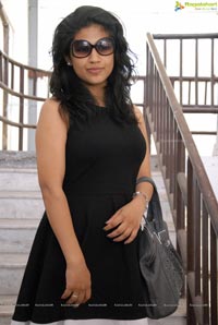 Supriya in Black Sleeveless Frock