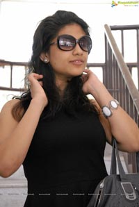 Supriya in Black Sleeveless Frock