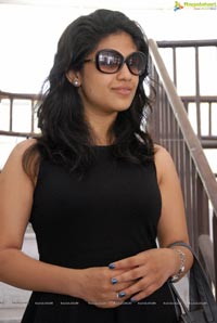 Supriya in Black Sleeveless Frock