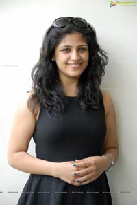 Supriya in Black Sleeveless Frock