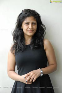 Supriya in Black Sleeveless Frock