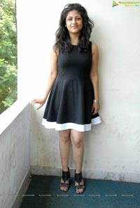 Supriya in Black Sleeveless Frock