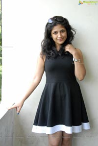 Supriya in Black Sleeveless Frock