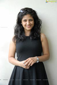 Supriya in Black Sleeveless Frock