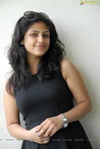 Supriya in Black Sleeveless Frock