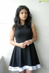 Supriya in Black Sleeveless Frock