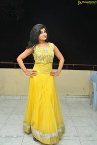 Heroine Alekhya in Yellow Dress