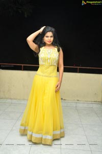 Heroine Alekhya in Yellow Dress