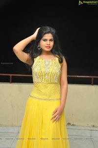 Heroine Alekhya in Yellow Dress