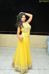 Heroine Alekhya in Yellow Dress