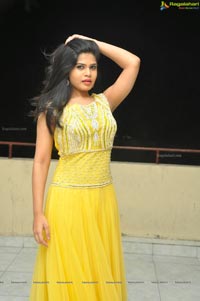 Heroine Alekhya in Yellow Dress