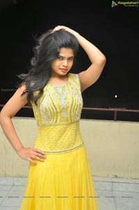 Heroine Alekhya in Yellow Dress