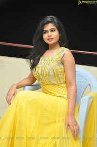Heroine Alekhya in Yellow Dress