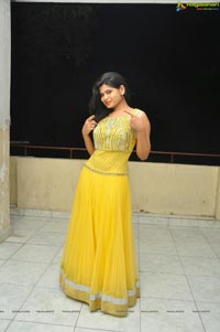 Heroine Alekhya in Yellow Dress