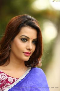 Diksha Panth in Blue Saree