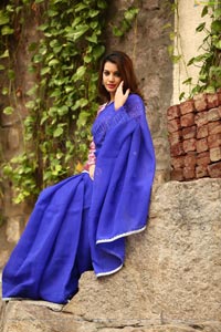 Diksha Panth in Blue Saree