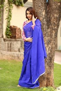 Diksha Panth in Blue Saree