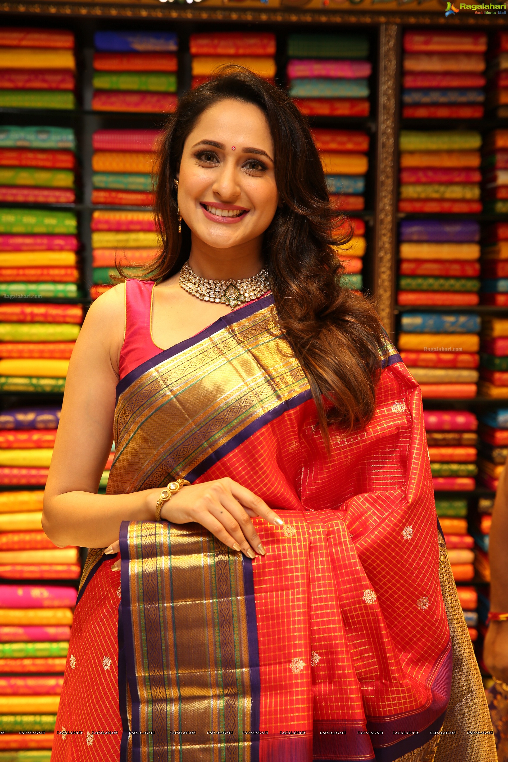 Pragya Jaiswal at VRK Silks Launch (High Definition)