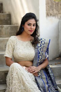 Barsha Bhuyan In Ivory Resham Lehenga