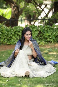 Barsha Bhuyan In Ivory Resham Lehenga