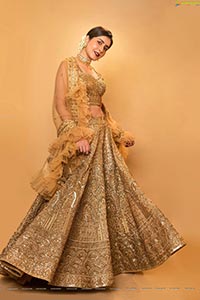 Raashi Khanna in Shimmering Golden Lehenga