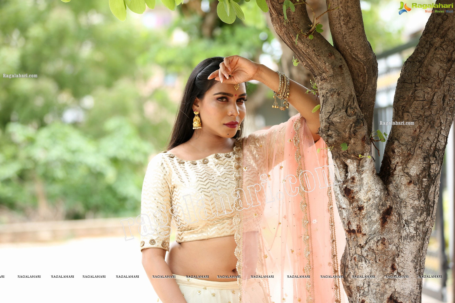 Sanjana Anne in Off White Lehenga Choli Exclusive Photo Shoot