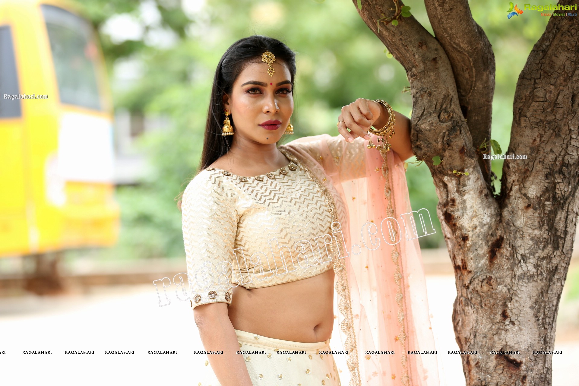 Sanjana Anne in Off White Lehenga Choli Exclusive Photo Shoot