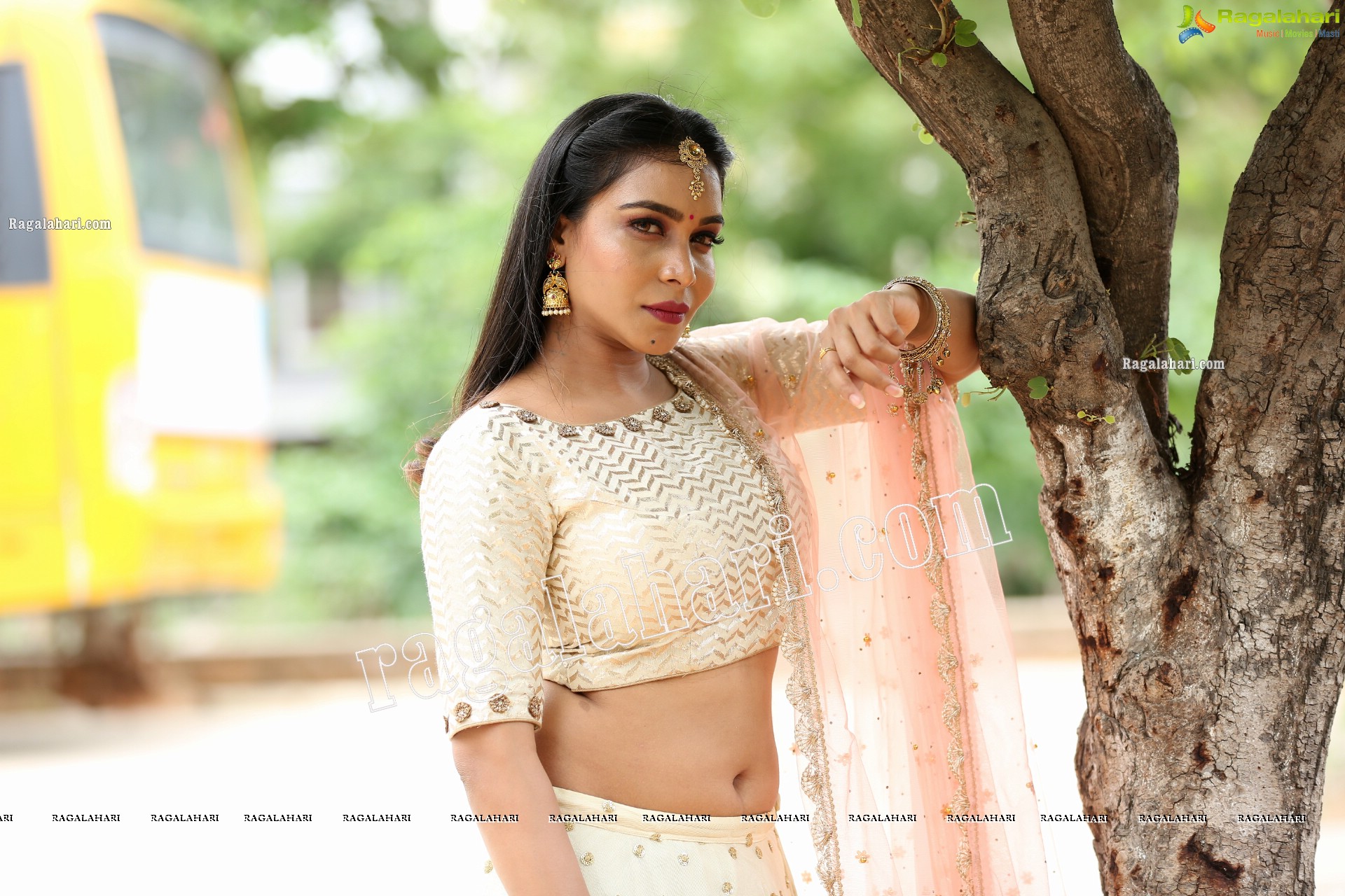 Sanjana Anne in Off White Lehenga Choli Exclusive Photo Shoot