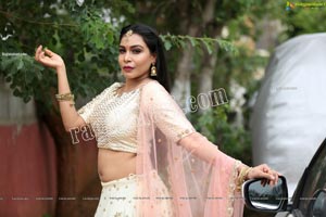 Sanjana Anne Off White Lehenga Choli