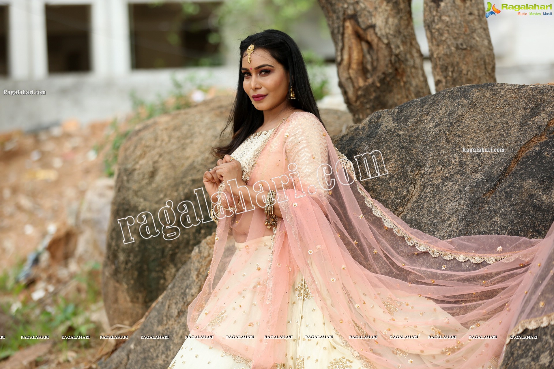 Sanjana Anne in Off White Lehenga Choli Exclusive Photo Shoot