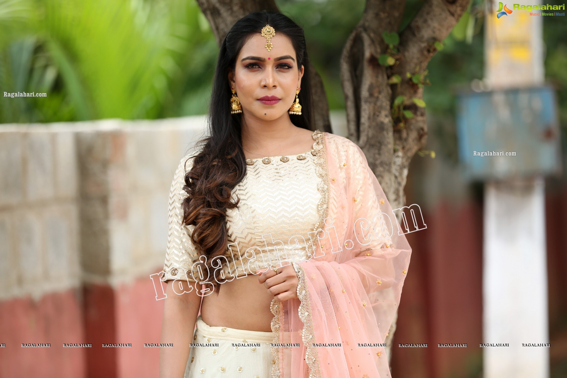 Sanjana Anne in Off White Lehenga Choli Exclusive Photo Shoot