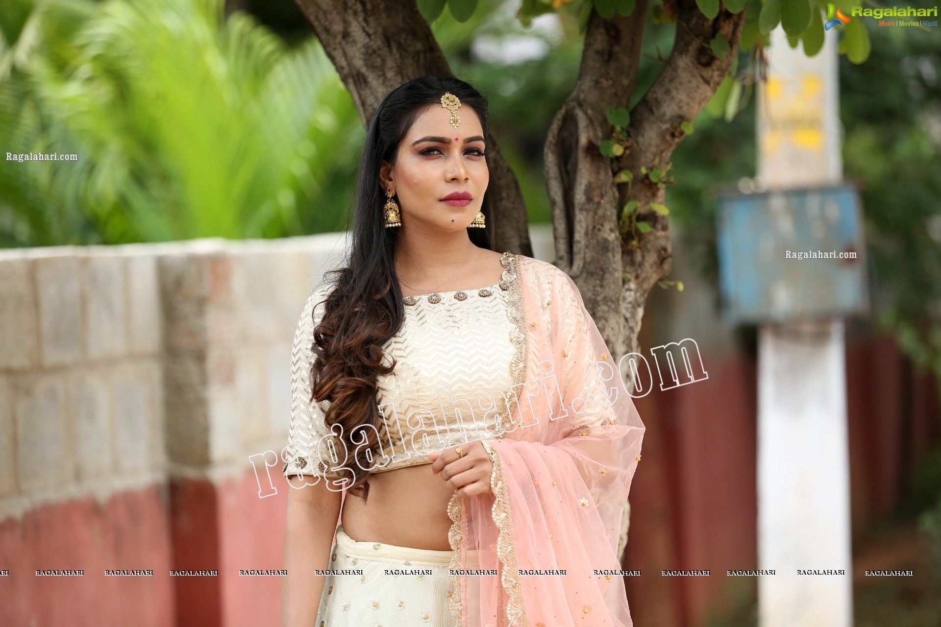 Sanjana Anne in Off White Lehenga Choli Exclusive Photo Shoot