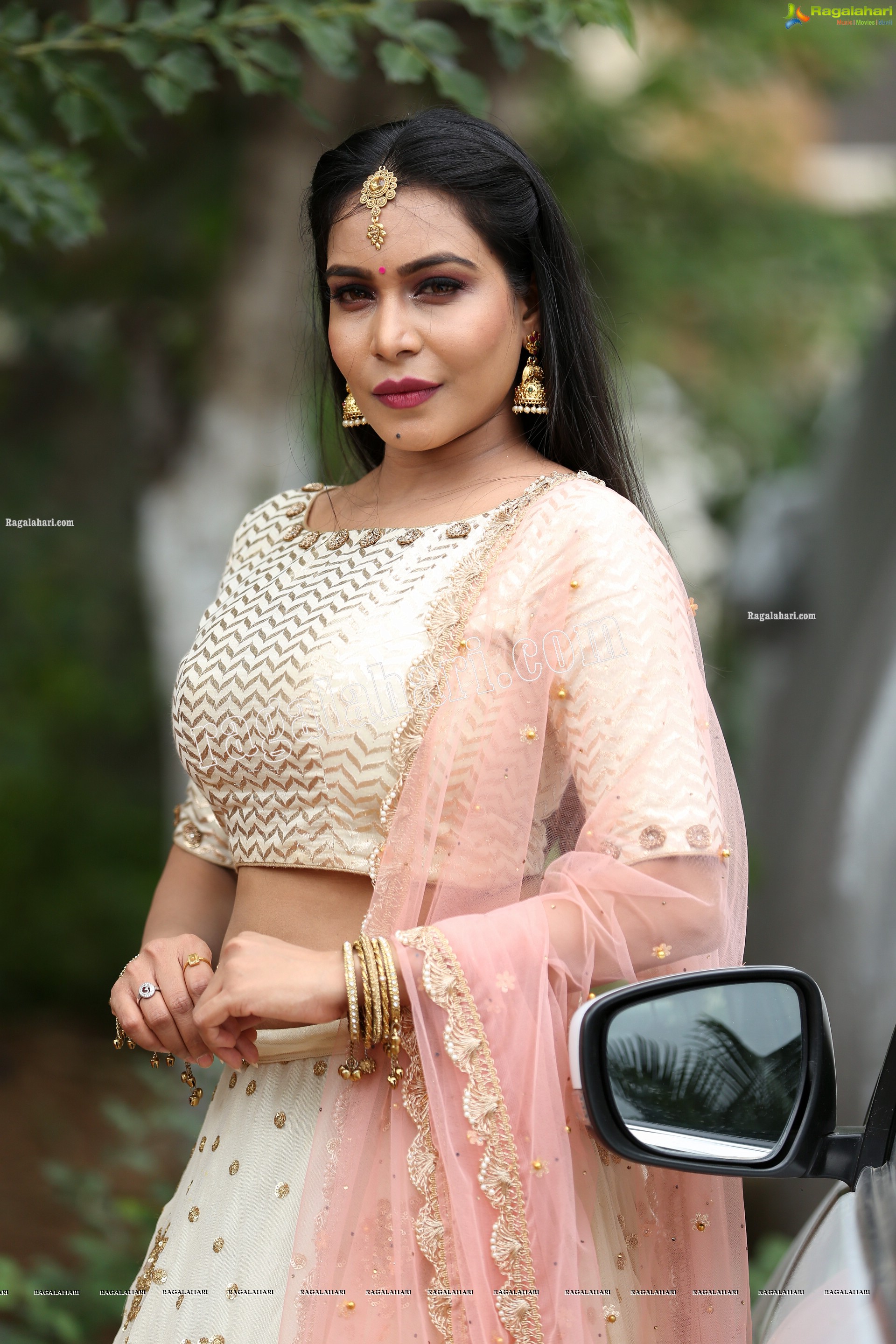 Sanjana Anne in Off White Lehenga Choli Exclusive Photo Shoot