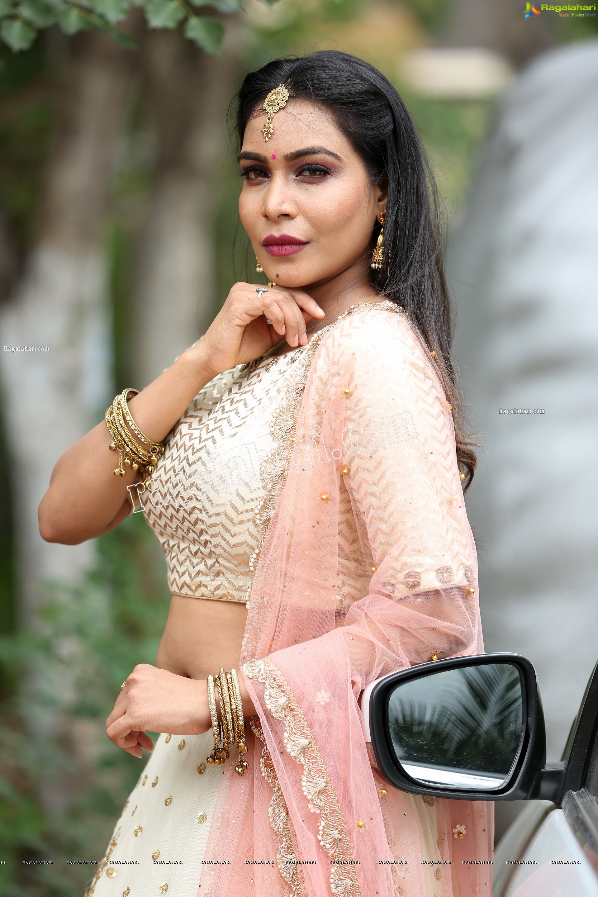 Sanjana Anne in Off White Lehenga Choli Exclusive Photo Shoot