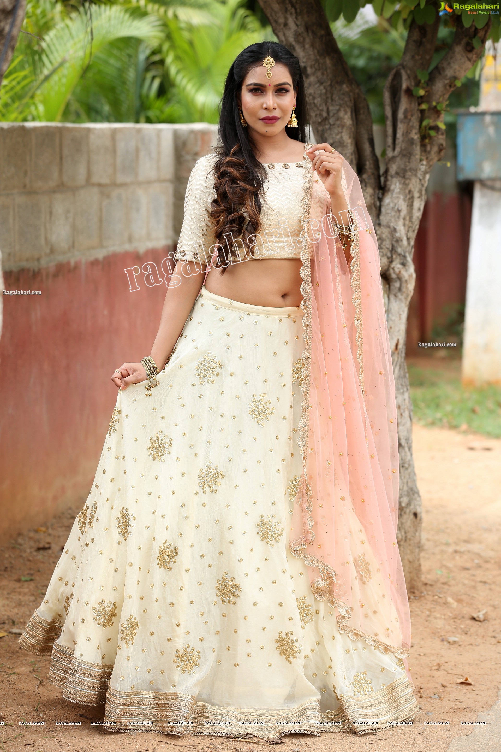 Sanjana Anne in Off White Lehenga Choli Exclusive Photo Shoot