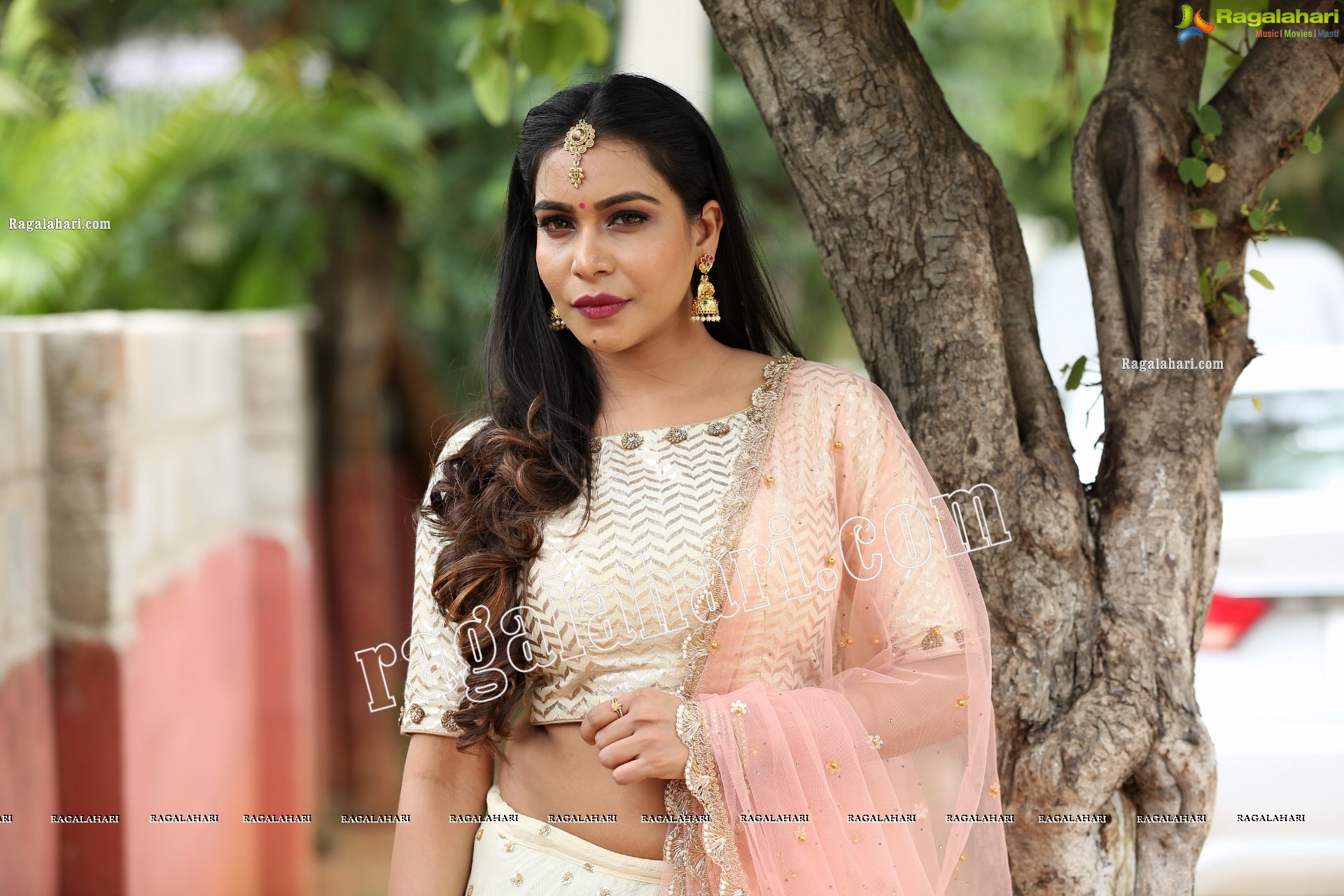 Sanjana Anne in Off White Lehenga Choli Exclusive Photo Shoot