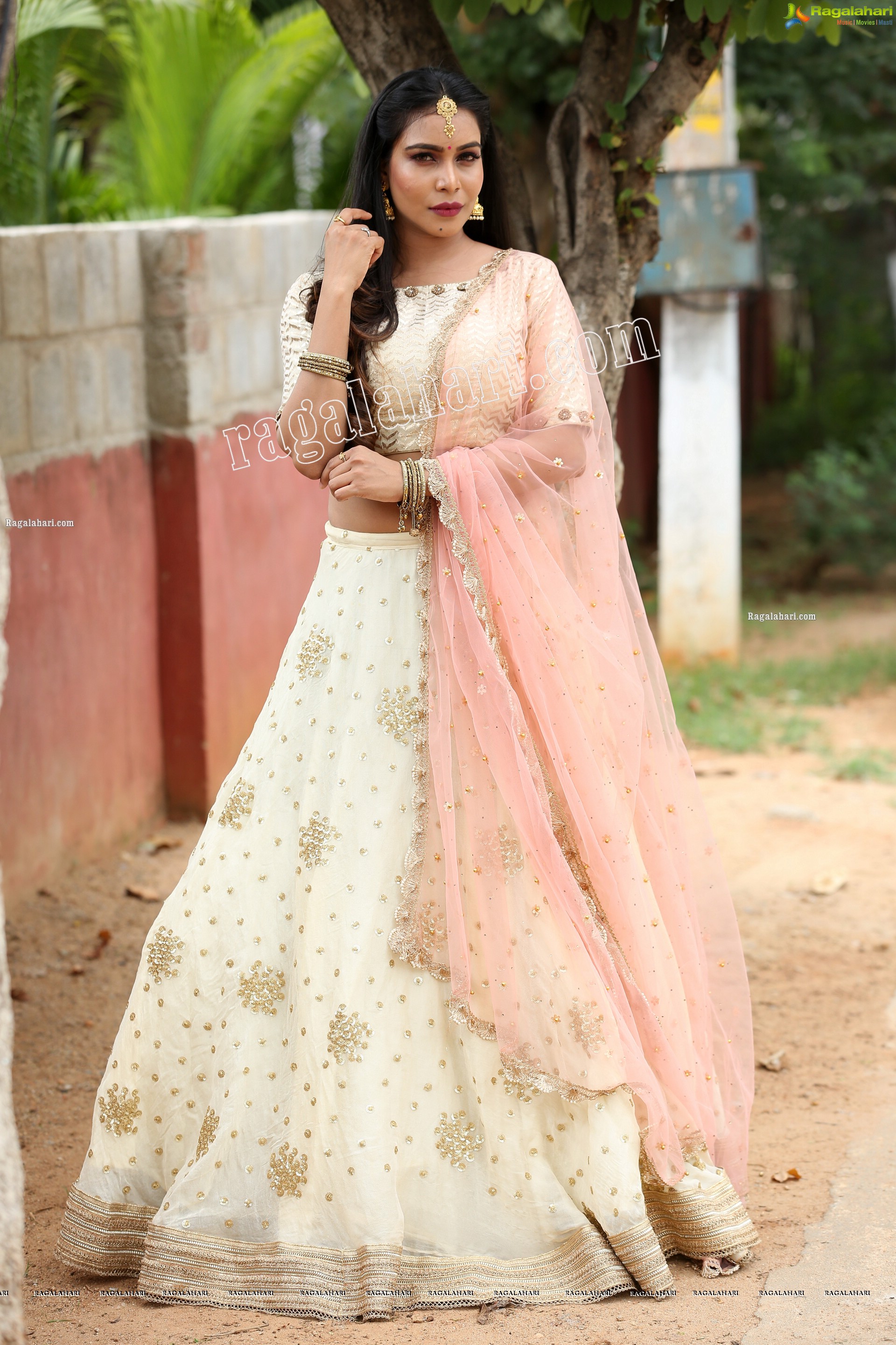 Sanjana Anne in Off White Lehenga Choli Exclusive Photo Shoot