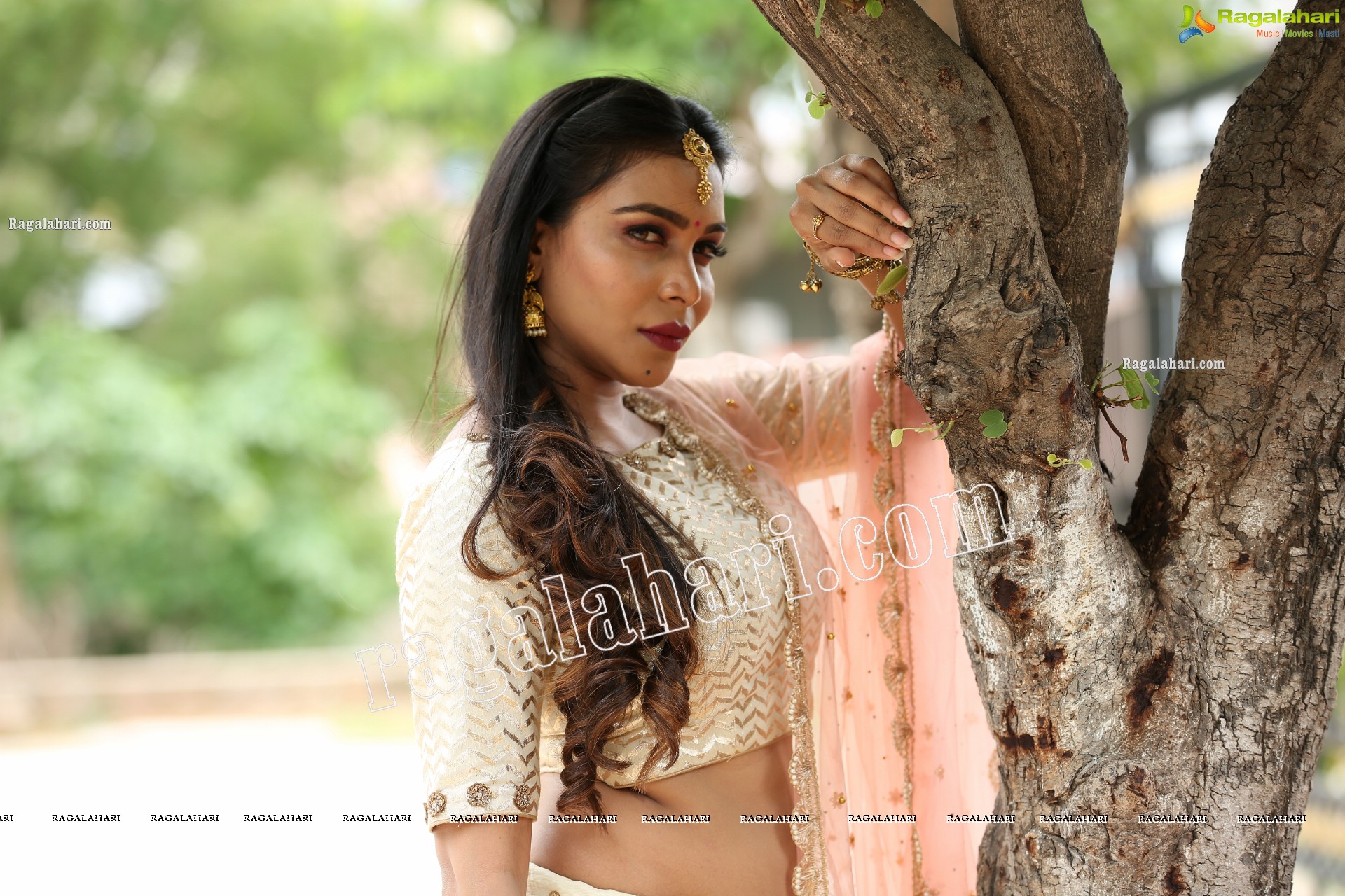 Sanjana Anne in Off White Lehenga Choli Exclusive Photo Shoot