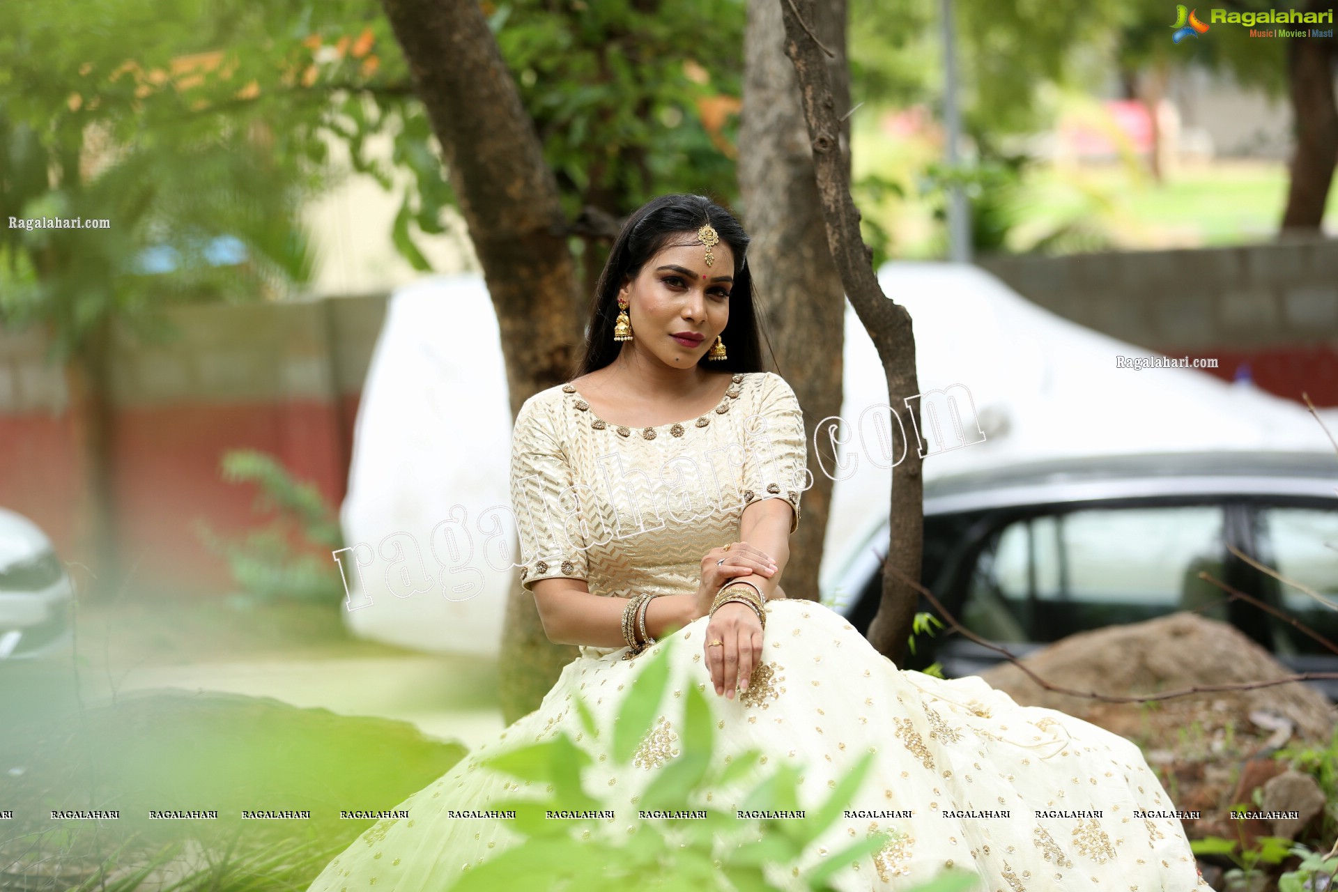 Sanjana Anne in Off White Lehenga Choli Exclusive Photo Shoot