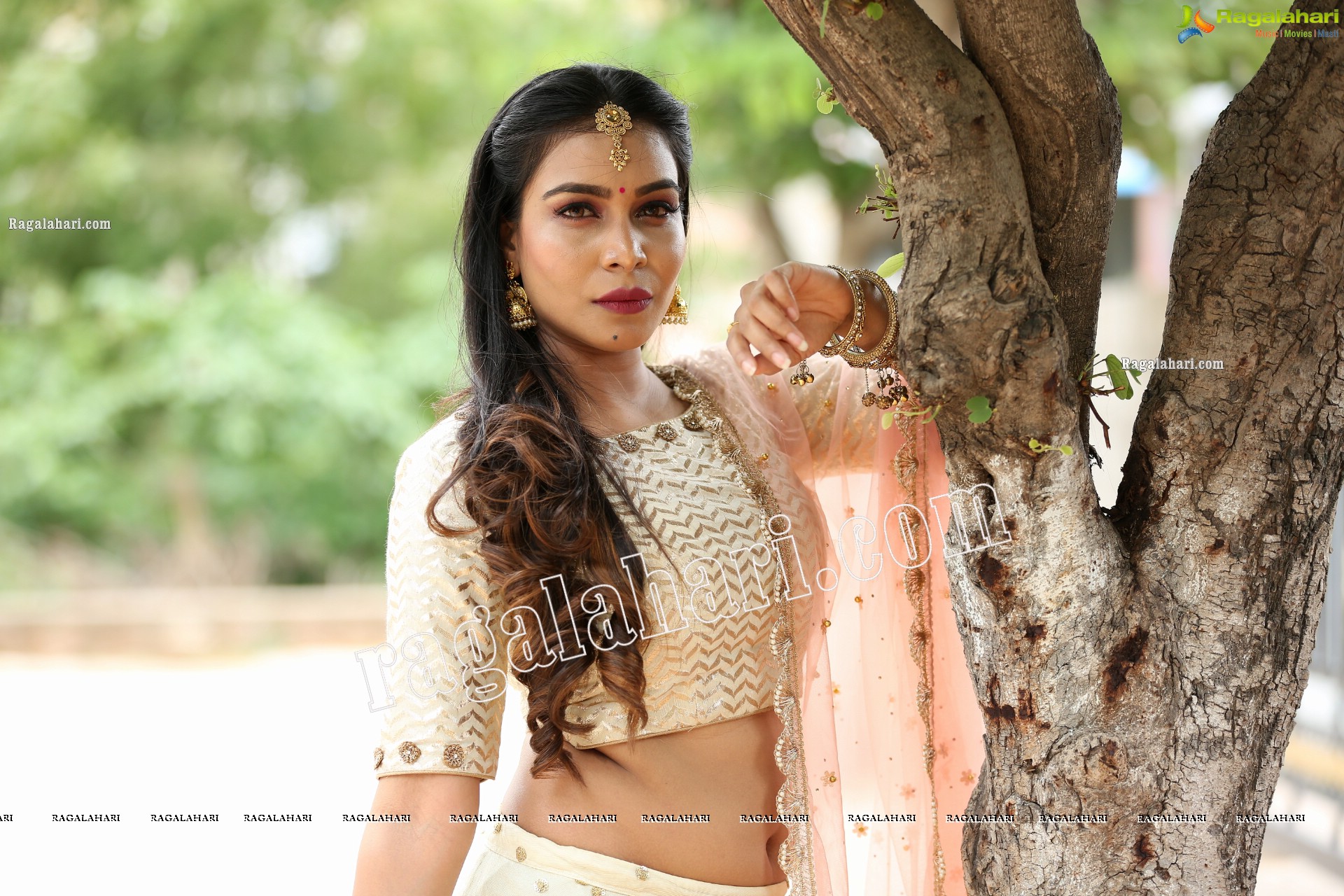 Sanjana Anne in Off White Lehenga Choli Exclusive Photo Shoot