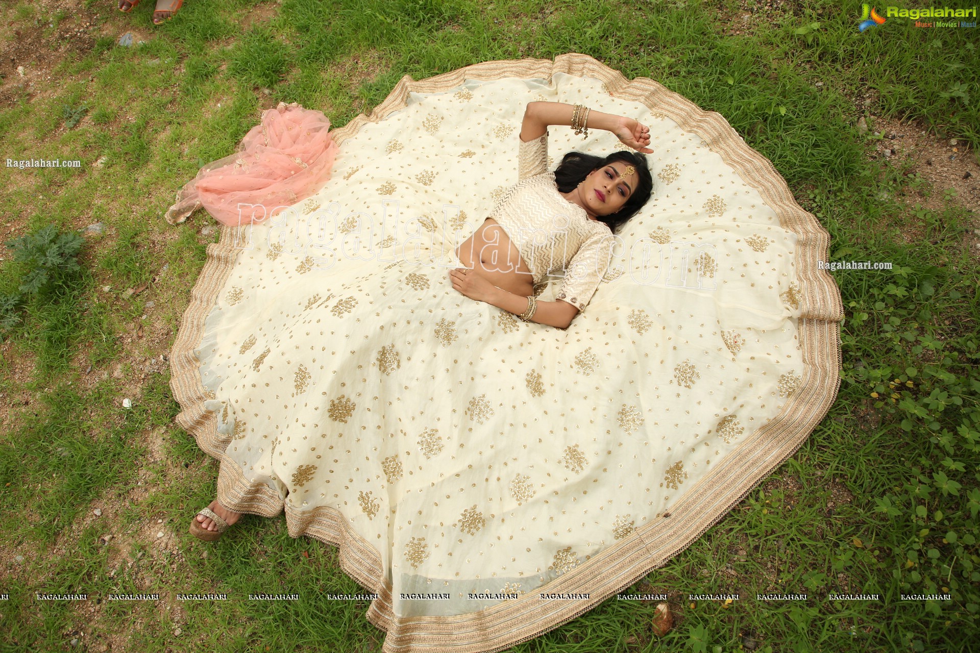 Sanjana Anne in Off White Lehenga Choli Exclusive Photo Shoot