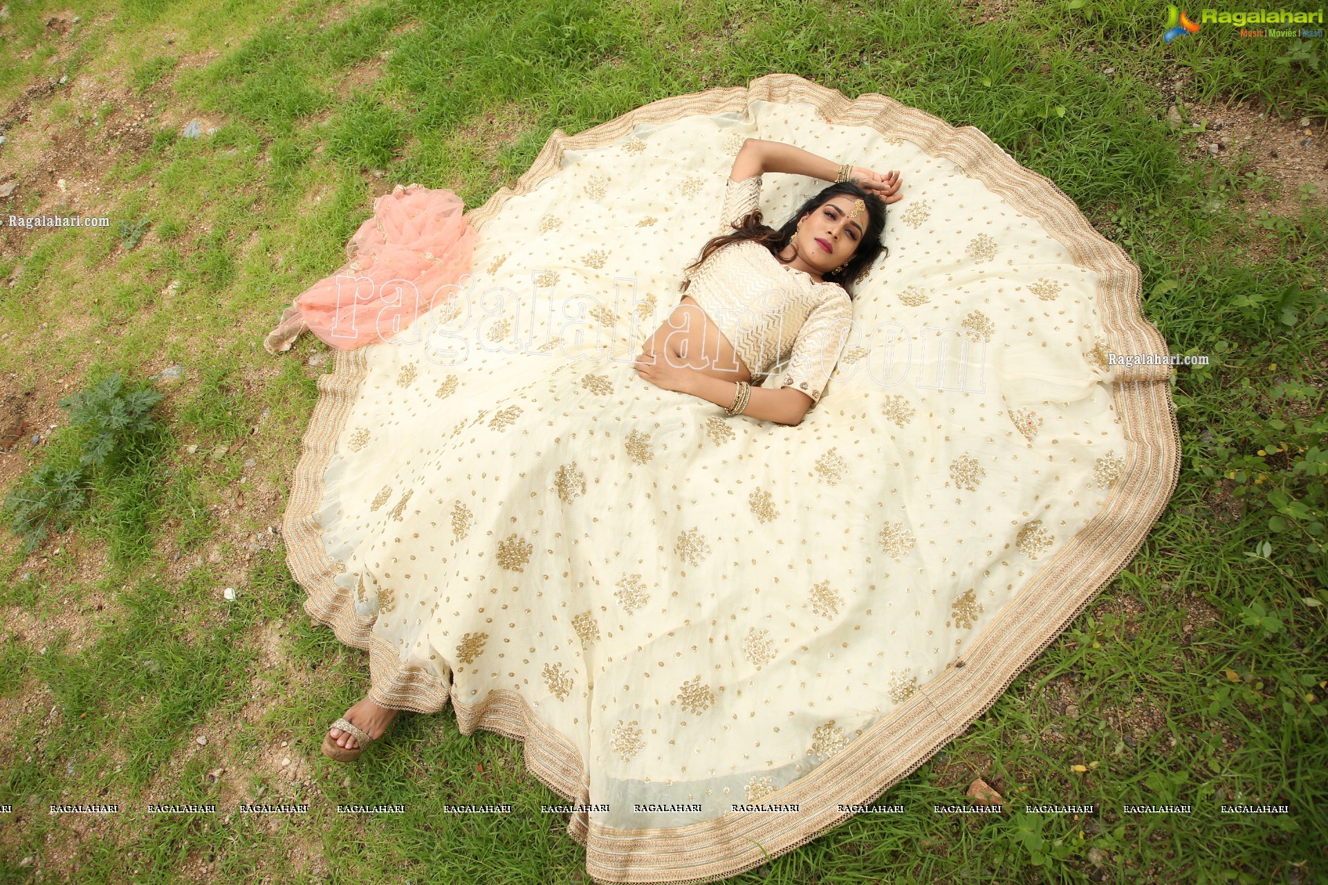 Sanjana Anne in Off White Lehenga Choli Exclusive Photo Shoot